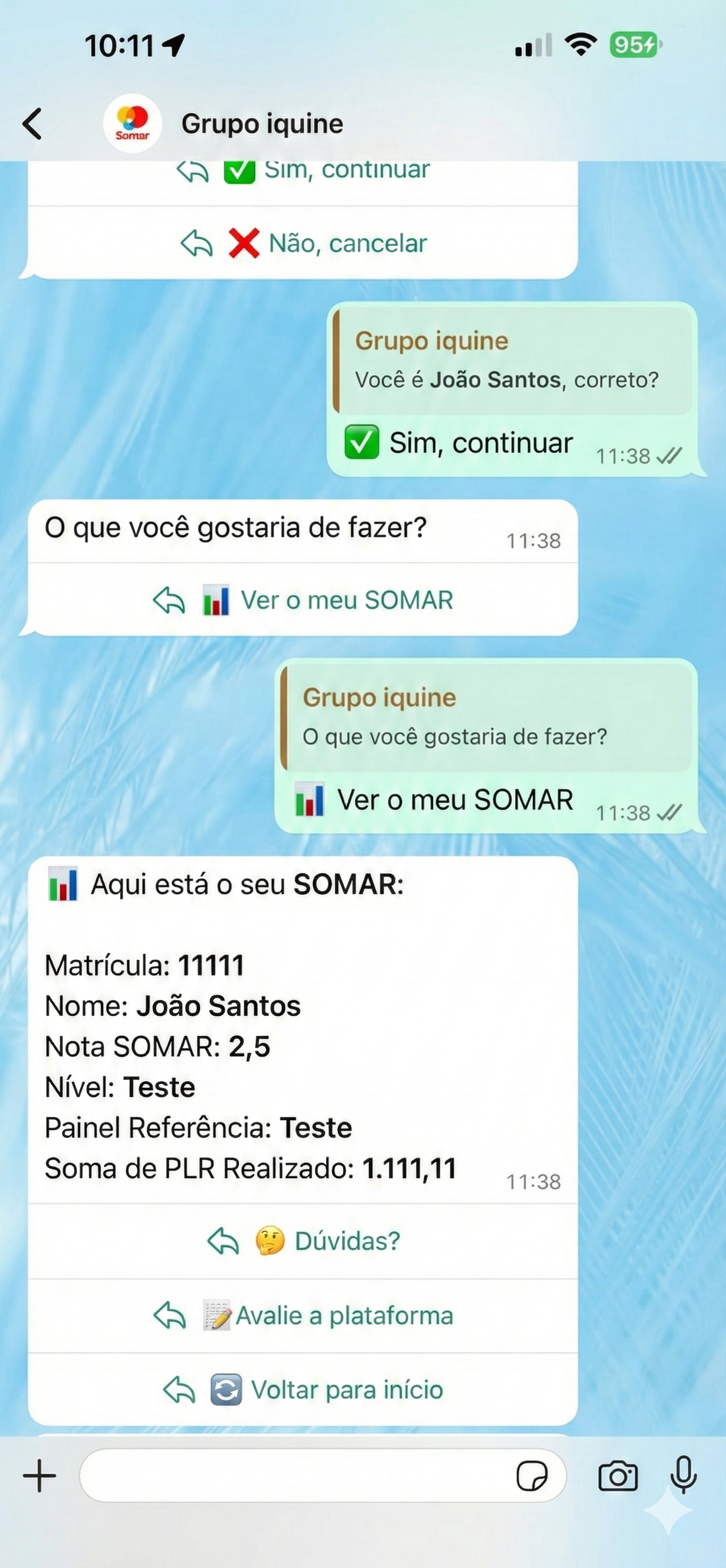 Consulta de Remuneração Variável realizada com sucesso.